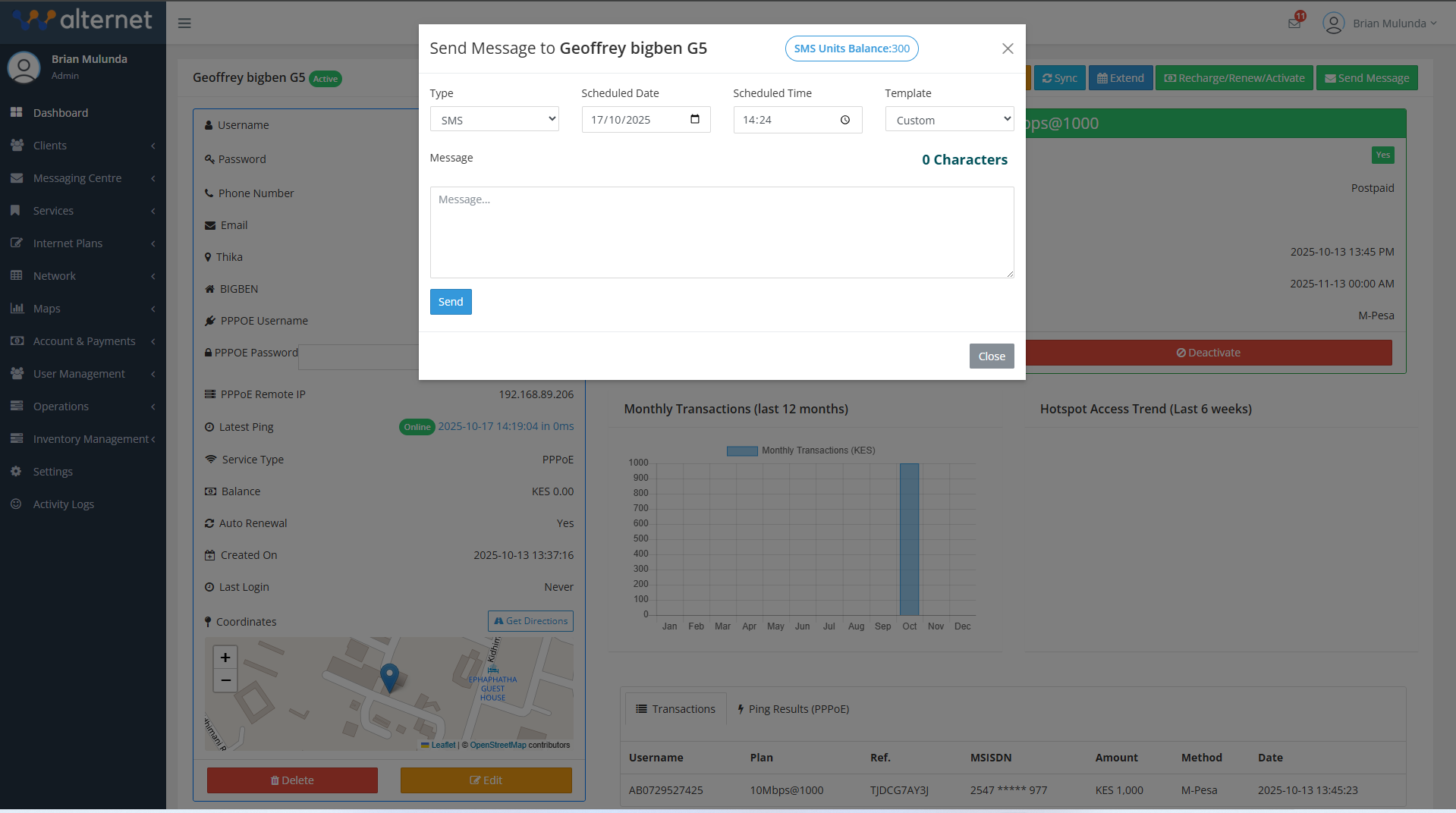 Send Message to Client