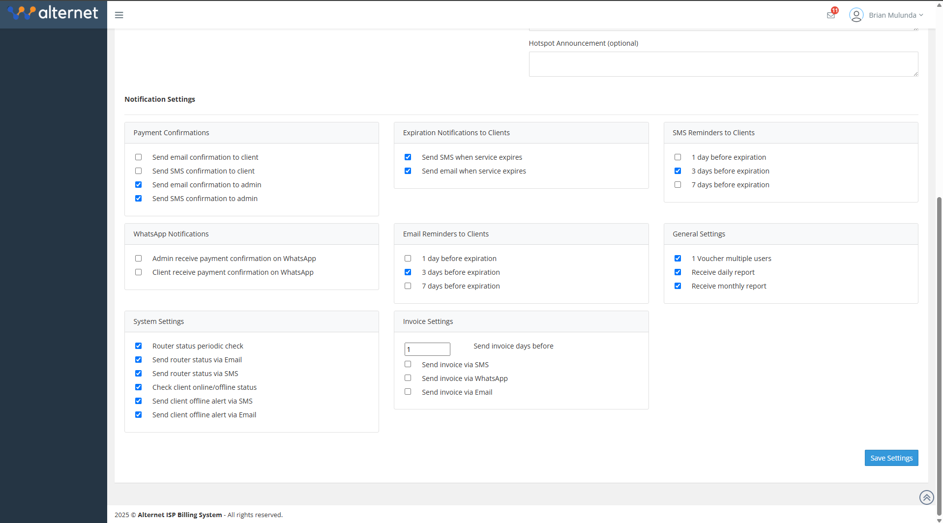 Notification Settings